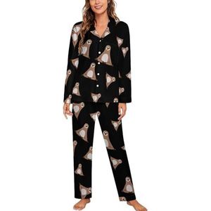 Yoga Luiaard Vrouwen Lange Mouw Button Down Nachtkleding Zachte Nachtkleding Lounge Pyjama Set XL