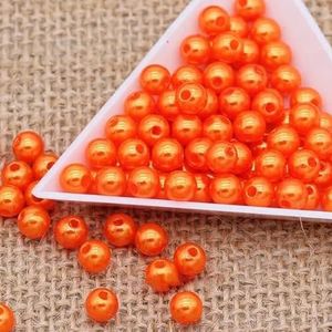 4mm 6mm 8mm 2 gaten ronde acryl kralen geschikt for kleding decoratie diy sieraden hoofddeksels maken (Color : Orange, Size : 8mm pcs)