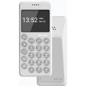 Punkt. MP02 New Generation, 4G LTE Minimalistische Mobiele Telefoon, Feature Phone met Toetsen, Nano SIM, 2.0 inch, Simlockvrij, Multiband - Litchgrijs