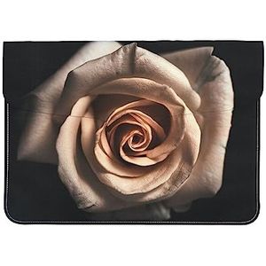Witte Rose Bloem Laptop Sleeve Tas Lederen Waterdichte Notebook Computer Case Laptop Tas Voor Vrouwen Mannen