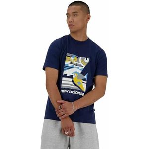 New Balance Sport Essentials Triatlon T-shirt met korte mouwen voor heren, blauw