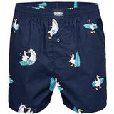Happy Shorts Boxershorts  azuur / donkerblauw / lichtoranje / wit