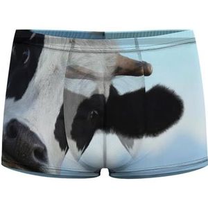 Grappige Dier Koe Heren Boxer Slips Sexy Shorts Mesh Boxers Ondergoed Ademend Onderbroek Thong