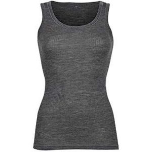 DILLING Ribtop gemaakt van 100% biologische merinowol Donkergrijs Melange 36