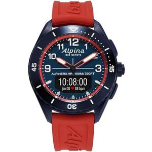 Alpina Heren analoog digitaal kwartshorloge met rubberen armband AL-284LNRW5NAQ6, rood, riemen