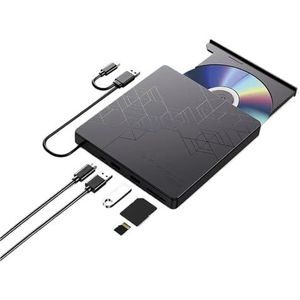5-in-1 externe Blu-ray-drive, draagbare RW optische drives, dvd-cd-brander, speler en lezer for laptop, pc, Windows 11/10, Mac