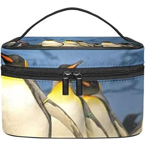 Penguin make-up organizer tas, reismake-up tas organizer case draagbare cosmetische tas voor vrouwen en meisjes toiletartikelen, Meerkleurig, 22.5x15x13.8cm/8.9x5.9x5.4in