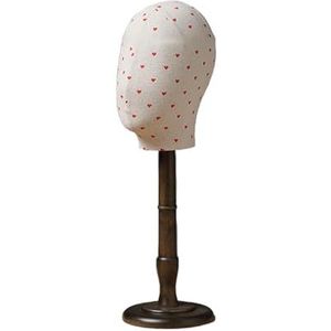 SAYEYBU Mannequin Manikin Head Hat Rack, Freestanding Professional Wooden Base Wig Stand Holder Hat Display Stand for Props Shop, Detachable Wood Stand,Bruin,C