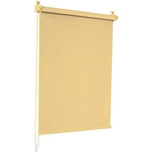 Sonello Verduisterend rolgordijn Klemmfix zonder boren 80cm x 130cm beige Klemmfix rolgordijnen met zijkoord voor ramen en deuren klemrolgordijn zonwering ondoorzichtig verduistering Easyfix