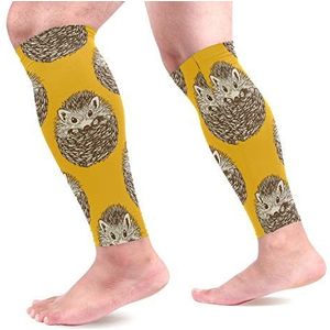 EZIOLY Egel Sport Kalf Compressie Mouwen Been Compressie Sokken Kalf Guard voor hardlopen, fietsen, moederschap, reizen, verpleegkundigen