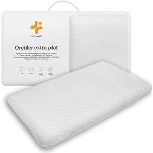 Inphysio® Vlak Hoofdkussen, Ergonomisch Halskussen, Geheugenschuimkussen, Vlak Hoofdkussen, Anti-Pijn Nekkussen, Bamboe Hoes, Anti-mijt, Hypoallergeen, 50 x 30 x 5,5 cm