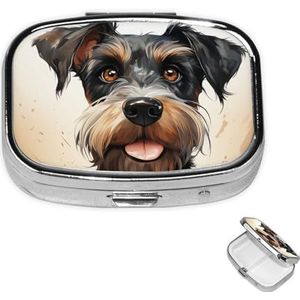 Pil Case Rechthoek 3 Compartiment Pillendoos Ronde Pil Organiseer Metalen Waterdichte Geneeskunde Organizer Doos voor Reizen Kleine Pillen Container Draagbaar voor Supplementen