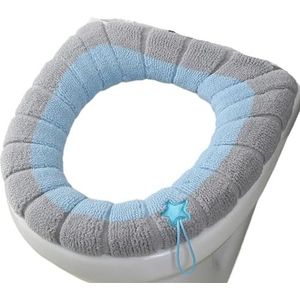 Toiletbrilkussens, Winter toiletbrilhoes kussen veelkleurig(Blue)