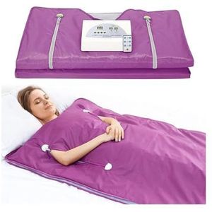 Saunadeken, Vetverbrandende saunadeken, lichaamsdetox Oxford-doek verwarming for thuis spa-therapie schoonheidssalon (ritsstijl)(Purple)