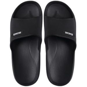 Pantoffels Grote maten heren zomerpantoffels - dikke zool badsandalen, binnenhuisschoenen voor dames en heren(Black,51EU)