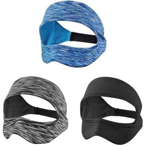 Growalleter Masker voor de Quest 3/Quest 2-headset, universeel verstelbare VR-gezichtsbescherming, zweetband voor PSVR2/PICO4, wasbaar en schoon (zwart + grijs + blauw)
