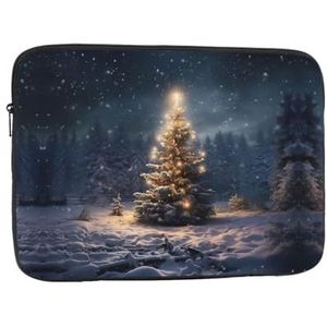 Kleurrijke Succulente Duurzame Laptop Messenger Bag - Multifunctionele en Ultradunne Draagbare Laptop Tas Voor Zaken En Reizen, Kerstboom Snow3, 17 inch