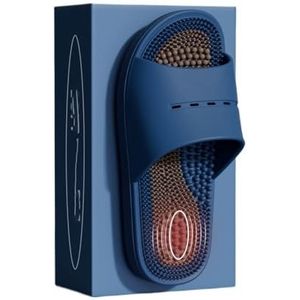 Slippers, Antislip huispantoffels for heren for badkamer en huis - Zachte comfortabele binnen- en buitensandalen,voor dames en heren(Blue,45 EU)