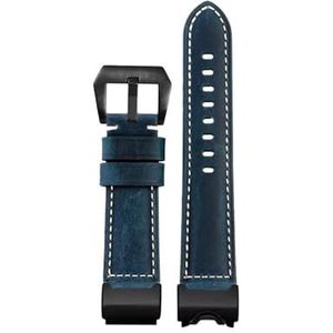 Echt lederen horlogeband geschikt for Casio G-SHOCK Big Mud King GWG-1000/GB serie gemodificeerde retro lederen horlogeband accessoires riem (Color : Blue, Size : 0mm)