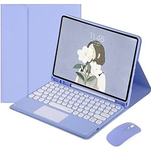 HEUCYL Keyboard Case for Samsung Galaxy Tab A9+ 11-inch 2023-Model (SM-X210/X215/X216) Met Touchpad Afneembaar Draadloos Bluetooth Toetsenbord Slanke Hoes Met Ingebouwde Penhouder,Purper