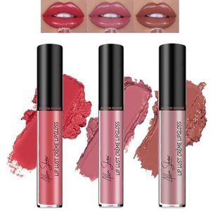 Mrettick 3 kleuren Cream Texture lippenstift, langhoudende vochtinbrengende fluwelen lipgloss, anti-aanbaklaag, waterbestendig, vervaagt niet, hydraterende lippenstift