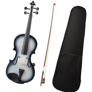 viool Akoestische Viool Fiddle Kit 1/2 1/8 1/4 3/4 Hoogglans Met Strijkstok Case Wit Zwart Kleur (Color : 1/2)