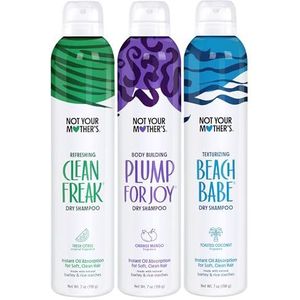Not Your Mother's Assortiment (3-pack) - 7 oz - Clean Freak, Plump for Joy, Beach Babe Dry Shampoo - Onmiddellijke Absorptie Olie in Het Haar