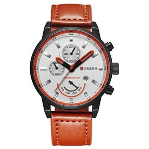 CURREN Merk mannen Sport Horloges Mode Casual Militaire Horloge Bruin 8217