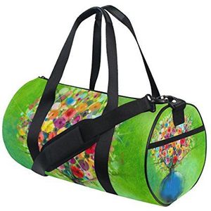 ALAZA Gym Sporttas abstracte bloemen Daisy aquarel lentebloemen reis-duffel-tas voor en