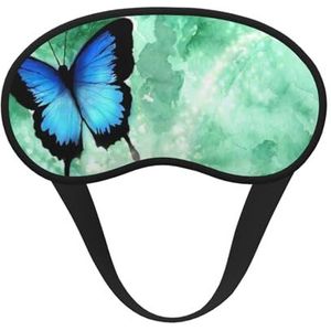 FZGGWYHL Blauw Vlinder Patroon Gedrukt Verduisterend Slaap Masker Aid Oogmasker Reizen Slaap Oogmasker
