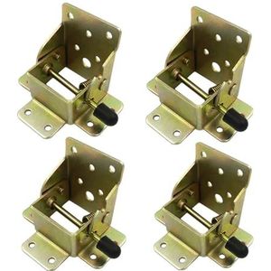 4 STKS Vouwen Ijzer Vouwen Lock Extension Tafel Stoel Bed Been Opvouwbare Ondersteuning Beugels Scharnier Self Lock Schar