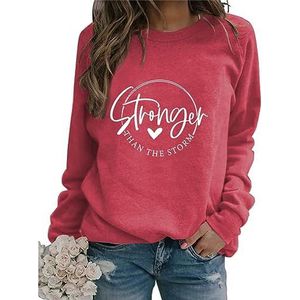 Funny Sweatshirts for Women Motivational Letter Print Shirts Crewneck Long Sleeve Inspirational Pullover Tops