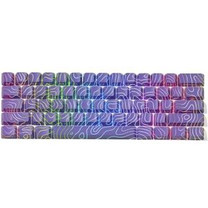 QPSJXN OEM-profiel IMD-Tech-sleutelkapset 118 met topografisch patroon glanzend design (Purple 61 toetsen)