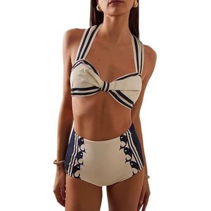 HFYRBDKSPI Womens One Piece Badpak Verstelbare Spaghetti Bandjes Print Badpak met Strand Cover Up Set,White 2,L