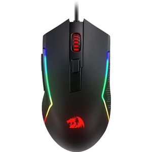 Redragon M616 RGB-gaming-muis, bekabelde optische muis met 10.000 dpi, 6 programmeerbare toetsen en 8 achtergrondverlichtingsmodi, software ondersteunt doe-het-zelf-sneltoetsen