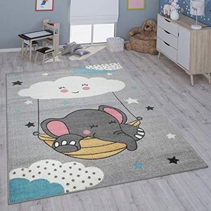 Kindertapijt Vloerkleed voor de kinderkamer Vloerkleed Kinderkamer Meisjes Jongens Verschillende Motieven En Formaten, Maat:120x160 cm, Kleur:Grijs