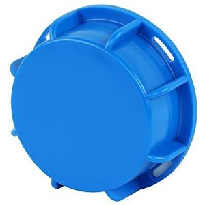 GASMIS IBC Schroefdop DN50 S60 x 6 60 mm grove schroefdraad - binnendraad, afsluitdop met afdichting, voor IBC-container, regenton, jerrycan, IBC-accessoires, blauw, 1 stuks