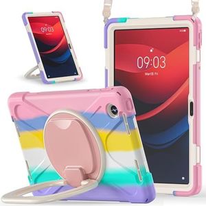 Tablet PC-hoes Hoes compatibel met Lenovo Tab M11 TB-330FU/Lenovo Xiaoxin Pad 2024 TB-331FC, schokbestendige stevige hoes met 360 draaibare standaard, beugelhandgreep, robuuste tablethoes Bescherming(