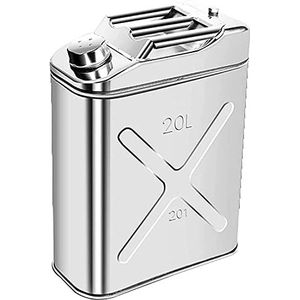 Draagbare olievaten， 15/20 L metalen brandstoftank, draagbare afdichting, opslagbrandstof, dieseloliecontainer, jerrycan for motorfietsen, SUV's, ATV's, noodback-up(20L)