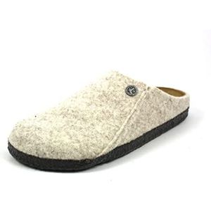 Birkenstock Zermatt standaard vilten pantoffels voor dames met open hak, Beige, 38 EU