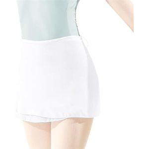 UBOHUZ Ballet Rokken Vrouw Korte Dans Wrap Rok Volwassen Tie Up Chiffon Ballerina Kant Jurk Voor Vrouwen, Wit, Eén maat