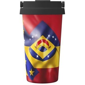 EdWal Vlag van Venezuela Print 500 ml koffiemok, geïsoleerde campingmok met deksel, reisbeker, geweldig voor elke drank