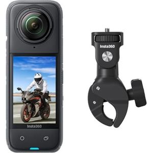 Insta360 X4 Motorfietspakket voor stuur – actiecamera 360° 8K waterdicht, 4K groothoekvideo, onzichtbaar selfie-stick-effect, afneembare lensbescherming, 135 minuten looptijd, AI Edition