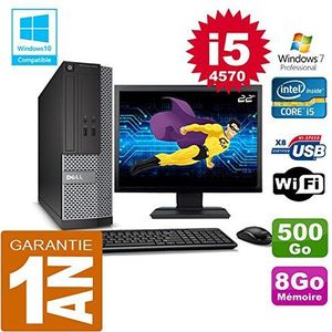 Dell PC 3020 SFF Core I5-4570 RAM 8 GB harde schijf 500 GB WiFi W7 scherm 22 inch (gereviseerd gecertificeerd)