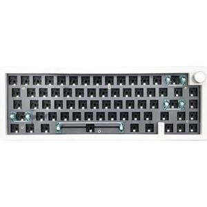 QPSJXN Mechanisch toetsenbord GMK67 Wireless Bluetooth Wireless 2,4 g afdichting met achtergrondverlichting RGB 3-(WHITE)