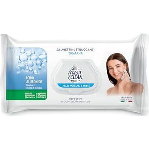 Fresh & Clean - Make-up remover doekjes, normale huid, met hyaluronzuur, stof 100% natuurlijke herkomst, zonder alcohol en minerale oliën, 48 stuks