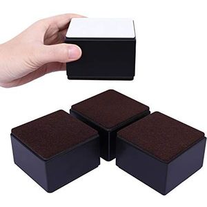 AIRUJIA 5 cm liftmeubelverhogers, koolstofstalen bedverhogers, diameter 8 cm zelfklevende zwaar belastbare meubelverhogers, voegt 5 cm hoogte toe aan bedden, banken, kasten, ondersteunt 20 lbs,