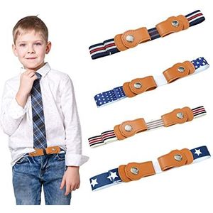RUIJIE 4 Stuks Riem Zonder Gesp Elastische Onzichtbare Kinderriemen Verstelbaar Riem 35-90cm,Breed Scala Aan Toepassingen,Voor Jongens en Meisjes,Kinderen,Casual Broek,Lange Rokken,Jeans,Shorts
