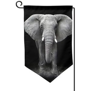 3d grijze olifant tuin vlag dubbelzijdige boerderij tuin vlag lente zomer buiten decoratie 30x45 cm
