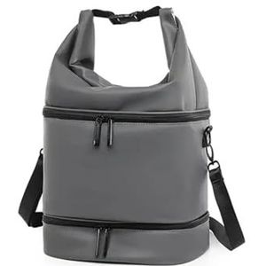 Opbergtas voor nagellak, nagellak-organizer en opbergtas, dubbellaagse NailArt-gereedschapshouder, tassen en scheidingswanden, Grijs, Eén maat